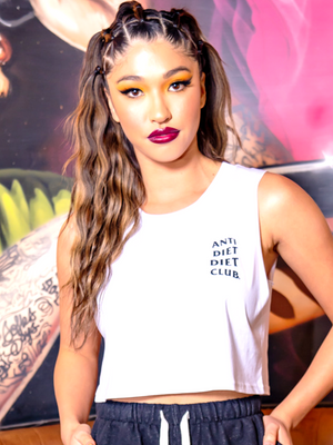 
                  
                    Load image into Gallery viewer, Cheat Day ADDC Crop Tank - White
                  
                